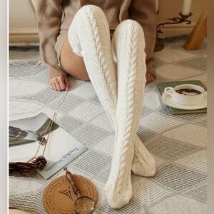 Cozy Cable Knit Over-the-Knee Socks